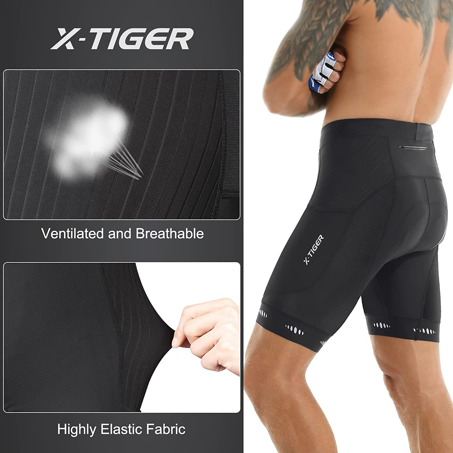 X-TIGER Men Cycling Shorts wit - Mountain Biking Body Armour ulasan dan harga